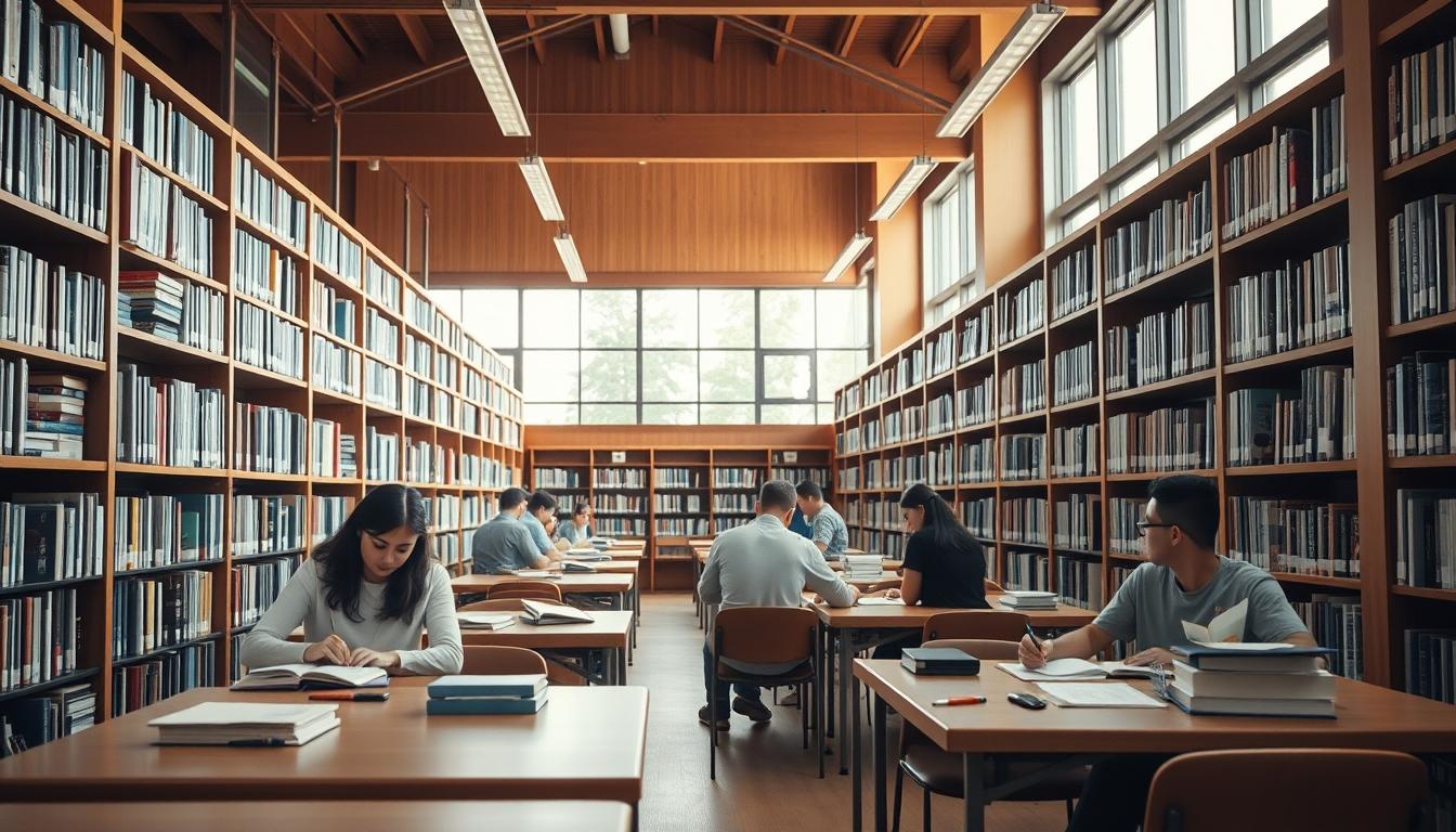 Students collaborating in study space